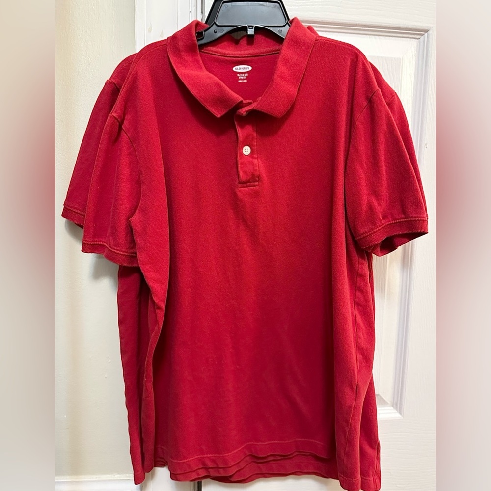 Set of 2 red polo uniform shirts. Size 14-16.